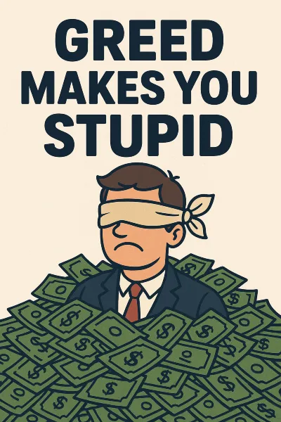 Feature image for “Greed Makes You Stupid”.